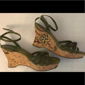 Bandolino Floral Embellished Sandal Wedges